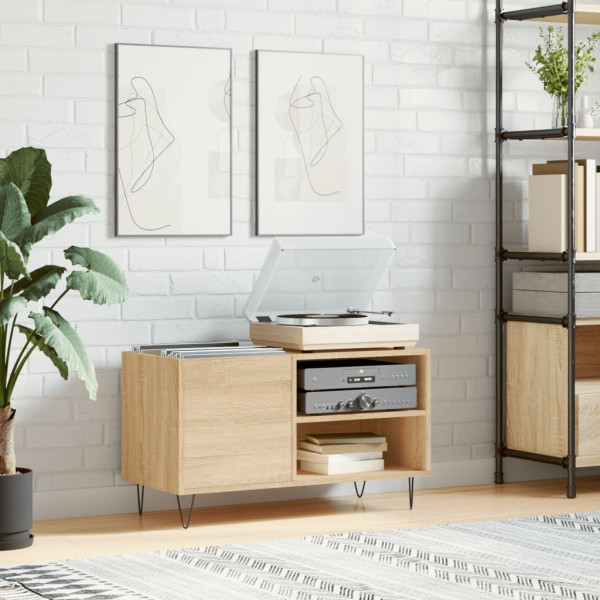 Mueble de discos madera de ingeniería roble Sonoma 85x38x48 cm D