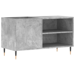 Mueble de discos madera de ingeniería gris hormigón 85x38x48 cm H