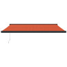 Toldo retráctil aluminio y tela naranja y marrón 4x3 m 3
