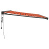 Toldo retráctil aluminio y tela naranja y marrón 4x3 m 4