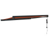 Toldo retráctil aluminio y tela naranja y marrón 3x2.5 m 5