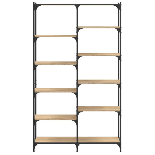 Estantería hierro madera ingeniería roble Sonoma 100x32x170 cm M 4