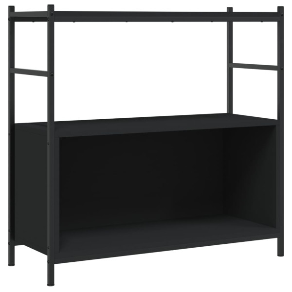 Estantería hierro y madera de ingeniería negro 80x30x78.5 cm M 2