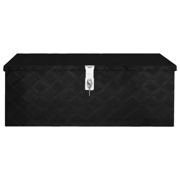 Caja de almacenaje de aluminio negro 80x39x30 cm M 2