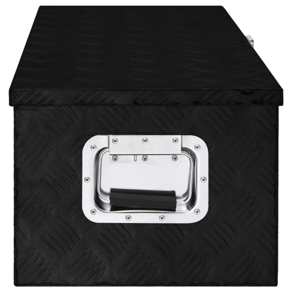Caja de almacenaje de aluminio negro 80x39x30 cm M 3
