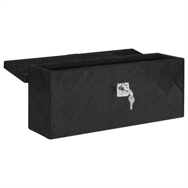 Caja de almacenaje de aluminio negro 50x15x20.5 cm M 5