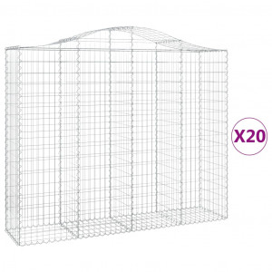Cestos gabião arqueados 20 pcs 200x50x160/180 ferro galvanizado H