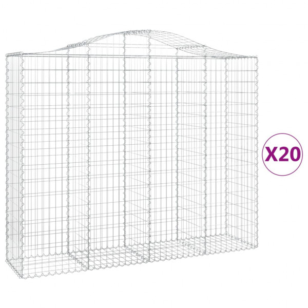 Cestos gabião arqueados 20 pcs 200x50x160/180 ferro galvanizado M 2