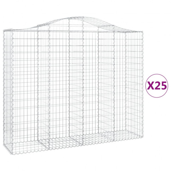 Cestos gabião arqueados 25 pcs 200x50x160/180 ferro galvanizado M 2
