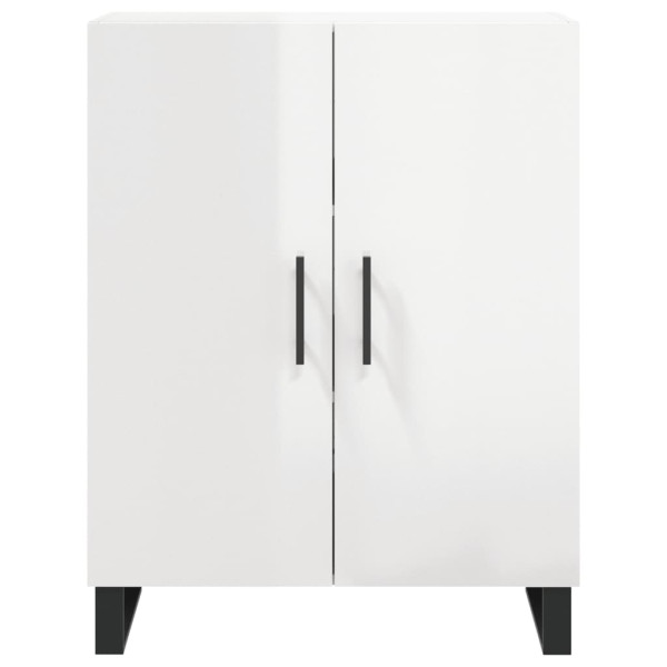 Aparador de madera contrachapada blanco brillante 69.5x34x90 cm M 5