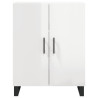 Aparador de madera contrachapada blanco brillante 69.5x34x90 cm 5