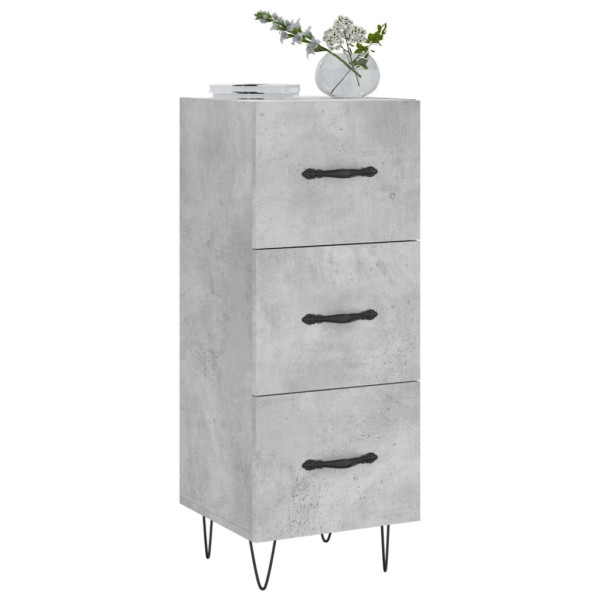 Aparador de madera contrachapada gris hormigón 34.5x34x90 cm M 3