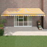 Toldo retráctil automático amarillo y blanco 5x3 m 1