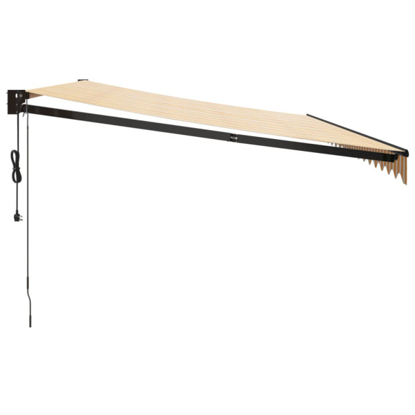 Toldo retrátil automático 5x3 m amarelo e branco M 4