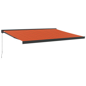Toldo retrátil 4.5x3 m tecido e alumínio laranja e castanho H
