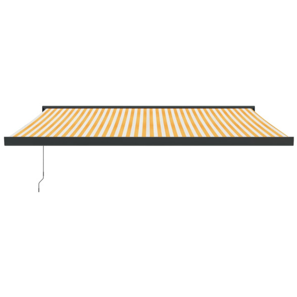 Toldo retráctil aluminio y tela amarillo y blanco 4x3 m M 3