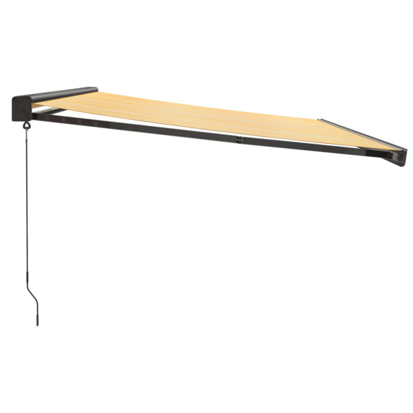 Toldo retráctil aluminio y tela amarillo y blanco 4x3 m M 4