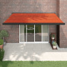 Toldo retráctil aluminio y tela naranja y marrón 4x3 m 3