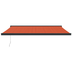 Toldo retráctil aluminio y tela naranja y marrón 4x3 m H