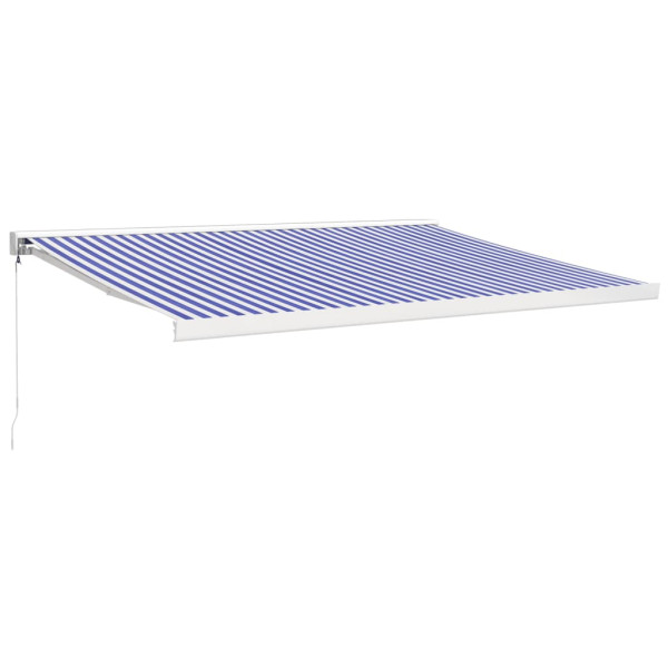 Toldo retráctil aluminio y tela azul y blanco 4x3 m M 2