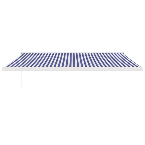Toldo retráctil aluminio y tela azul y blanco 4x3 m M 3