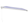 Toldo retráctil aluminio y tela azul y blanco 4x3 m 4