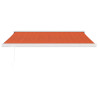Toldo retráctil aluminio y tela naranja y marrón 3.5x2.5 m 3
