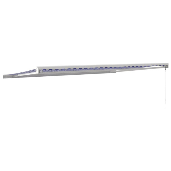 Toldo retráctil aluminio y tela azul y blanco 5x3 m M 5