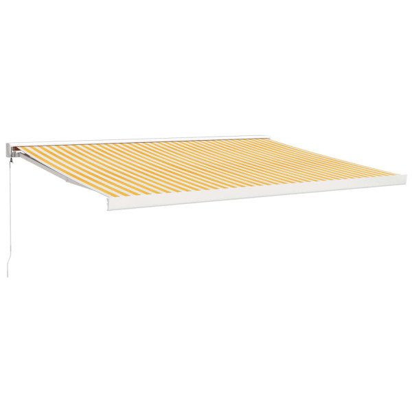Toldo retrátil 4x3 m tecido e alumínio amarelo e branco M 2