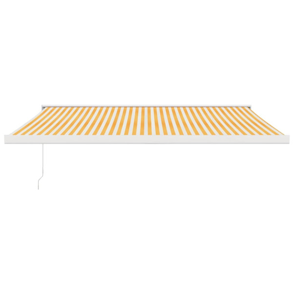 Toldo retráctil aluminio y tela amarillo y blanco 4x3 m M 3