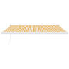 Toldo retráctil aluminio y tela amarillo y blanco 4x3 m 3