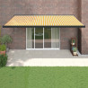 Toldo retráctil aluminio y tela amarillo y blanco 5x3 m 1