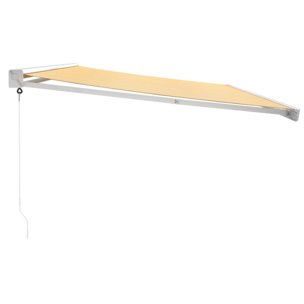 Toldo retráctil aluminio y tela amarillo y blanco 5x3 m M 4
