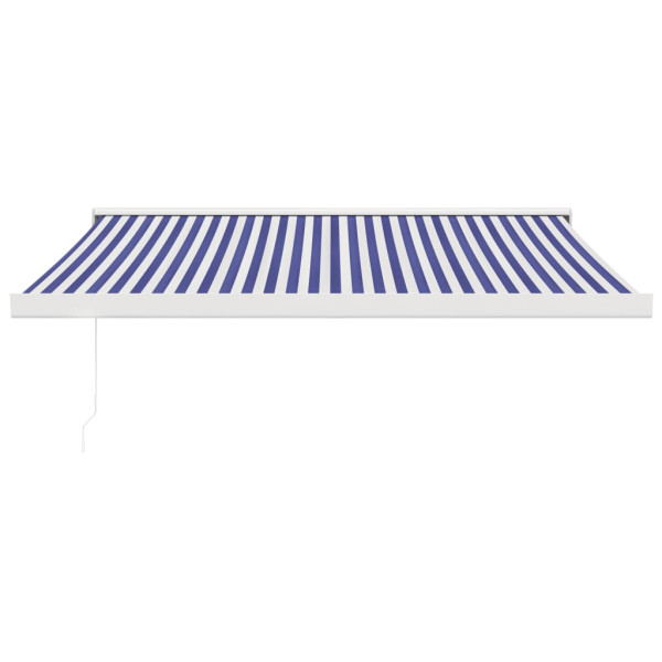 Toldo retráctil aluminio y tela azul y blanco 3.5x2.5 m M 3