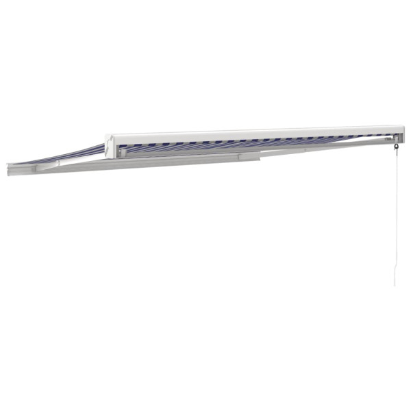 Toldo retrátil 3.5x2.5 m tecido e alumínio azul e branco M 5