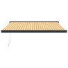 Toldo retráctil aluminio y tela blanco y amarillo 3x2.5 m 3