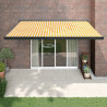 Toldo retráctil aluminio y tela amarillo y blanco 4.5x3 m 1