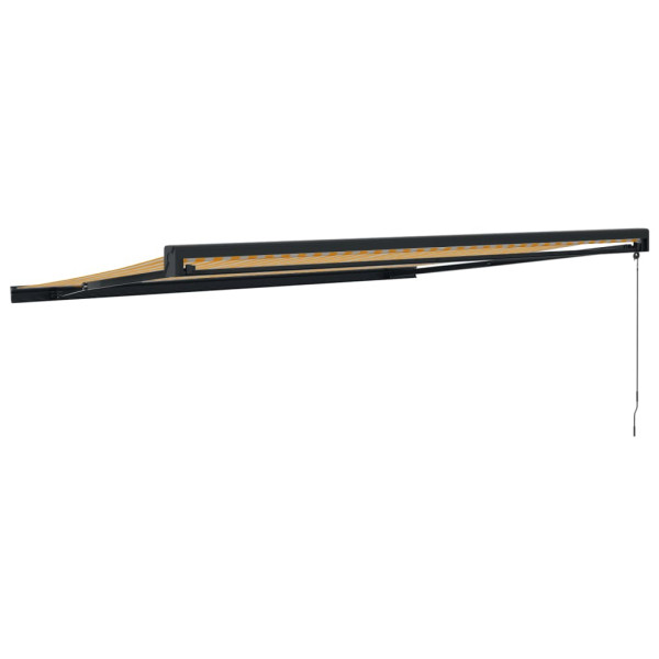 Toldo retráctil aluminio y tela amarillo y blanco 4.5x3 m M 5