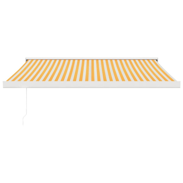 Toldo retráctil aluminio y tela amarillo y blanco 3.5x2.5 m M 3