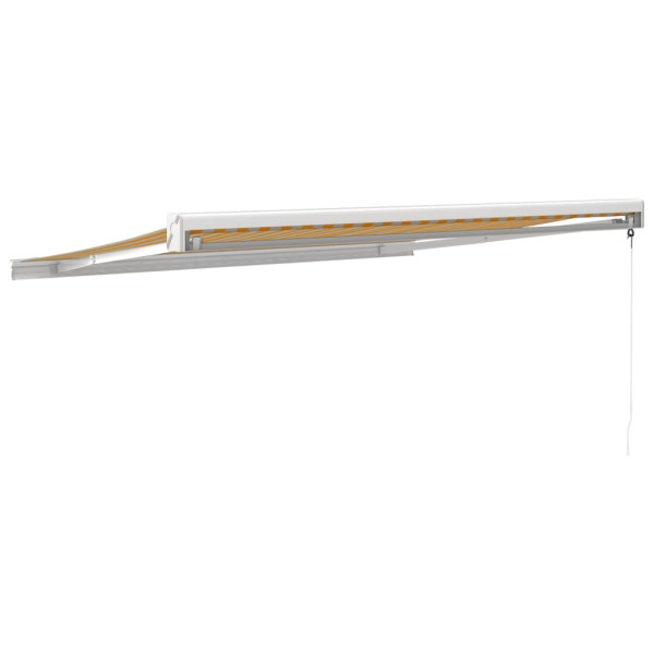 Toldo retráctil aluminio y tela amarillo y blanco 3.5x2.5 m M 5