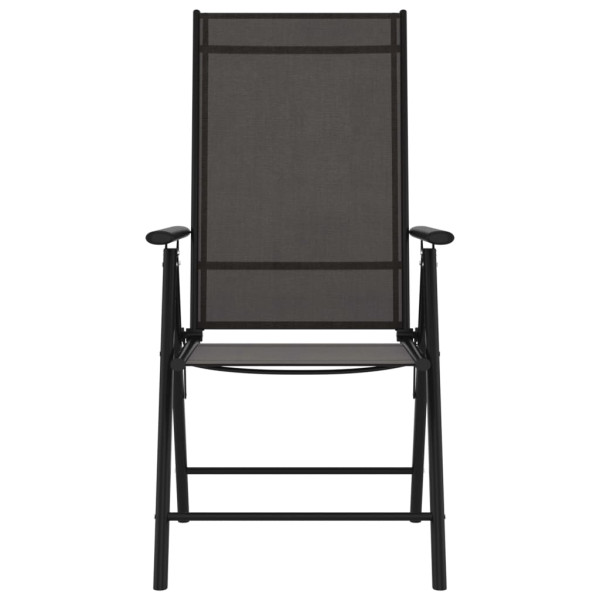 Juego de comedor para jardín 7 piezas aluminio negro M 5