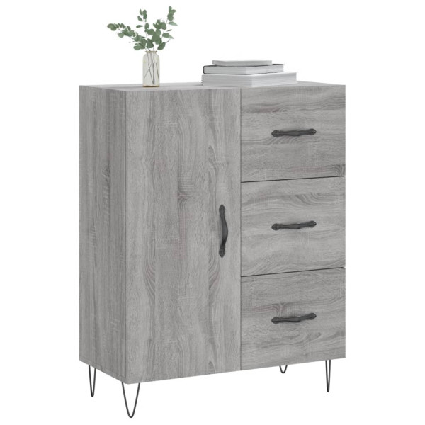 Aparador de madera de ingeniería gris Sonoma 69.5x34x90 cm M 3