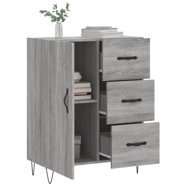 Aparador de madera de ingeniería gris Sonoma 69.5x34x90 cm M 4