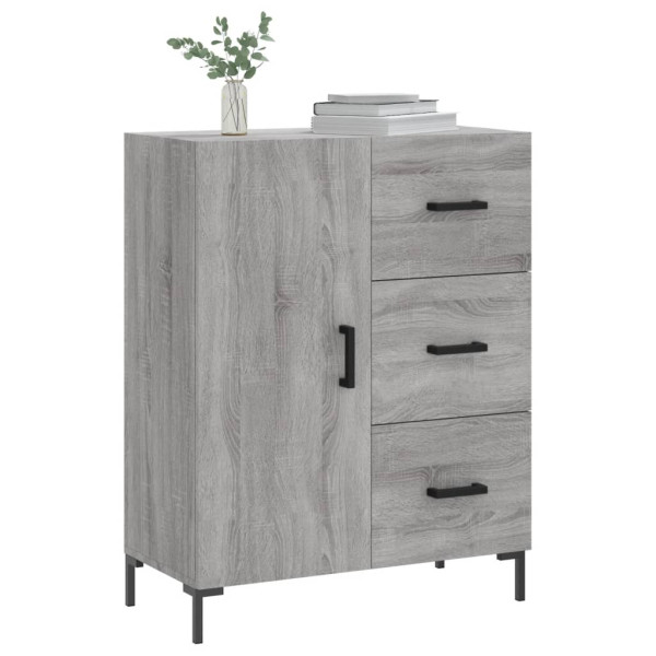 Aparador de madera de ingeniería gris Sonoma 69.5x34x90 cm M 3