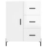 Aparador de madera contrachapada blanco brillante 69.5x34x90 cm 5