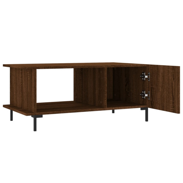 Mesa de centro madera contrachapada roble marrón 90x50x40 cm M 5