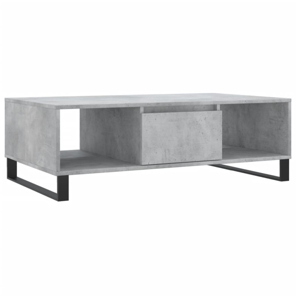Mesa de centro madeira de engenharia cinza concreto 104x60x35 cm M 2