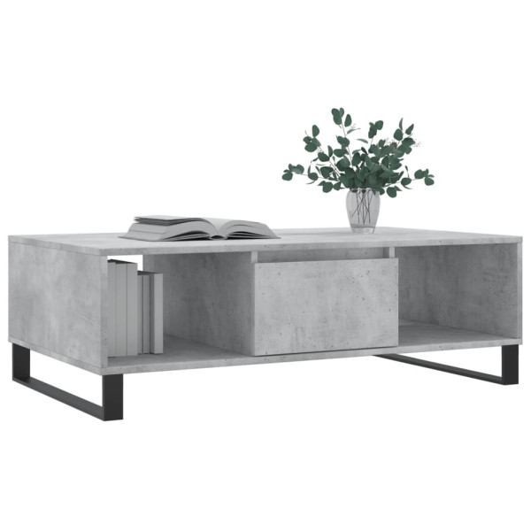 Mesa de centro madera de ingeniería gris hormigón 104x60x35 cm M 3