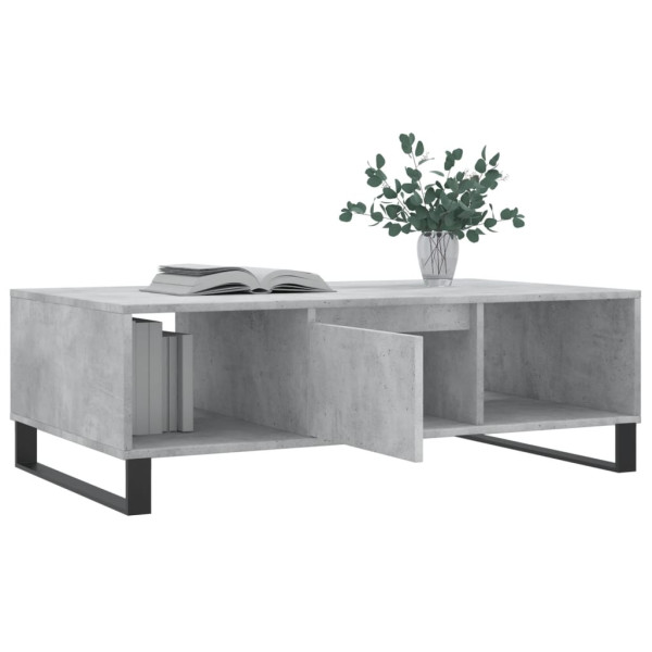 Mesa de centro madera de ingeniería gris hormigón 104x60x35 cm M 4