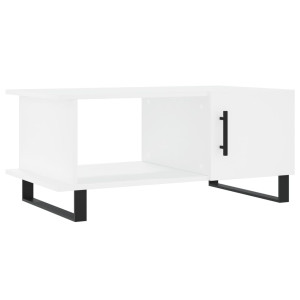 Mesa de centro madera contrachapada blanco 90x50x40 cm H